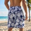 image:imageBASSDASH Mens 9 Swim Trunks UPF 50 Quick Dry Lightweight Beach Board Shorts with Mesh Lining for Fishing amp Water SportsPalm Leaves