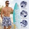 image:imageBASSDASH Mens 9 Swim Trunks UPF 50 Quick Dry Lightweight Beach Board Shorts with Mesh Lining for Fishing amp Water SportsPalm Leaves