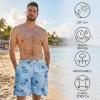 image:imageBASSDASH Mens 9 Swim Trunks UPF 50 Quick Dry Lightweight Beach Board Shorts with Mesh Lining for Fishing amp Water SportsPalm Trees
