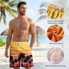image:imageBASSDASH Mens 9 Swim Trunks UPF 50 Quick Dry Lightweight Beach Board Shorts with Mesh Lining for Fishing amp Water SportsSunset Palm Trees