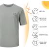 image:imageBASSDASH Mens Graphic TShirts Short Sleeve Fishing Shirt UPF 50 Moisture Wicking UV Sun Protection FS36MAsh GreyRainbow Trout