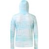 image:imageBASSDASH Mens UPF 50 Camo Fishing Hoodie Shirt Quick Dry UV Sun Protection Long Sleeve Outdoor Hiking Hooded Shirts FS52MLight Blue Ripple Camo