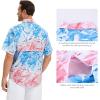 image:imageBASSDASH Mens UPF 50 Short Sleeve Button Down Fishing Shirt Breathable Lightweight for Outdoors Hiking CampingBluepink Ocean Wave