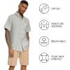image:imageBASSDASH Mens UPF 50 Short Sleeve Button Down Fishing Shirt Breathable Lightweight for Outdoors Hiking CampingCool Grey