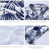 image:imageBASSDASH Mens UPF 50 Short Sleeve Button Down Fishing Shirt Breathable Lightweight for Outdoors Hiking CampingDark Blue Hawaii Palm Leaf