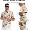 image:imageBASSDASH Mens UPF 50 Short Sleeve Button Down Fishing Shirt Breathable Lightweight for Outdoors Hiking CampingDesert Camo