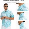 image:imageBASSDASH Mens UPF 50 Short Sleeve Button Down Fishing Shirt Breathable Lightweight for Outdoors Hiking CampingMint Ocean Wave
