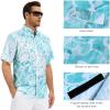 image:imageBASSDASH Mens UPF 50 Short Sleeve Button Down Fishing Shirt Breathable Lightweight for Outdoors Hiking CampingMint Ocean Wave