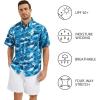 image:imageBASSDASH Mens UPF 50 Short Sleeve Button Down Fishing Shirt Breathable Lightweight for Outdoors Hiking CampingOcean Blue Fish