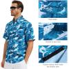 image:imageBASSDASH Mens UPF 50 Short Sleeve Button Down Fishing Shirt Breathable Lightweight for Outdoors Hiking CampingOcean Blue Fish