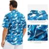 image:imageBASSDASH Mens UPF 50 Short Sleeve Button Down Fishing Shirt Breathable Lightweight for Outdoors Hiking CampingOcean Blue Fish