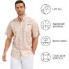 image:imageBASSDASH Mens UPF 50 Short Sleeve Button Down Fishing Shirt Breathable Lightweight for Outdoors Hiking CampingPink Camping Day