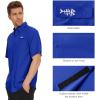 image:imageBASSDASH Mens UPF 50 Short Sleeve Button Down Fishing Shirt Breathable Lightweight for Outdoors Hiking CampingVivid Blue