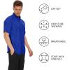 image:imageBASSDASH Mens UPF 50 Short Sleeve Button Down Fishing Shirt Breathable Lightweight for Outdoors Hiking CampingVivid Blue
