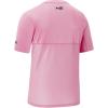 image:imageBASSDASH Mens UPF 50 Sun Protection Fishing Shirt Short Sleeve UV TShirtLight PinkBlack Logo