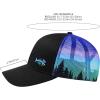 image:imageBASSDASH Printed Mesh Trucker Hat for Men Women Adjustable Baseball Cap Fishing Camping Outdoors Sporting Hat with Snap FH20BlackNight Forest