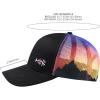 image:imageBASSDASH Printed Mesh Trucker Hat for Men Women Adjustable Baseball Cap Fishing Camping Outdoors Sporting Hat with Snap FH20BlackSunset