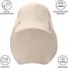 image:imageBASSDASH UPF 50 Foldable Fishing Hat Baseball Cap with Removable Neck Flap Portable for Men Women Golf HikingBeige With Foldable Brim