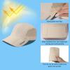 image:imageBASSDASH UPF 50 Foldable Fishing Hat Baseball Cap with Removable Neck Flap Portable for Men Women Golf HikingBeige With Foldable Brim