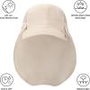 image:imageBASSDASH UPF 50 Foldable Fishing Hat Baseball Cap with Removable Neck Flap Portable for Men Women Golf HikingBeige With Unfoldable Brim