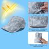 image:imageBASSDASH UPF 50 Foldable Fishing Hat Baseball Cap with Removable Neck Flap Portable for Men Women Golf HikingLight Grey Camo With Foldable Brim