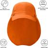 image:imageBASSDASH UPF 50 Foldable Fishing Hat Baseball Cap with Removable Neck Flap Portable for Men Women Golf HikingOrange With Unfoldable Brim