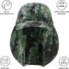 image:imageBASSDASH UPF 50 Foldable Fishing Hat Baseball Cap with Removable Neck Flap Portable for Men Women Golf HikingWoodland  With Unfoldable Brim
