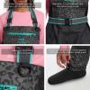 image:imageBASSDASH Womens Breathable Waders Leopard Waterproof Fly Fishing Chest Fishing Wader Lightweight Stocking Foot FW15Shadow LeopardTurquoise