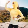 image:imageBASSDASH Womens Fishing Hoodie Shirt with Face Mask Thumb Holes UPF 50 FS23WAmber Spot Gradient