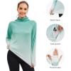 image:imageBASSDASH Womens Fishing Hoodie Shirt with Face Mask Thumb Holes UPF 50 FS23WAqua Green Spot Gradient