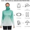 image:imageBASSDASH Womens Fishing Hoodie Shirt with Face Mask Thumb Holes UPF 50 FS23WAqua Green Spot Gradient
