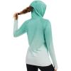 image:imageBASSDASH Womens Fishing Hoodie Shirt with Face Mask Thumb Holes UPF 50 FS23WAqua Green Spot Gradient