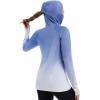image:imageBASSDASH Womens Fishing Hoodie Shirt with Face Mask Thumb Holes UPF 50 FS23WBlue Spot Gradient