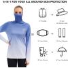 image:imageBASSDASH Womens Fishing Hoodie Shirt with Face Mask Thumb Holes UPF 50 FS23WBlue Spot Gradient