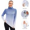 image:imageBASSDASH Womens Fishing Hoodie Shirt with Face Mask Thumb Holes UPF 50 FS23WBlue Spot Gradient