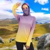 image:imageBASSDASH Womens Fishing Hoodie Shirt with Face Mask Thumb Holes UPF 50 FS23WPurple to Yellow Spot Gradient