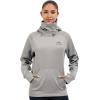 image:imageBASSDASH Womens Fleece Fishing Hoodie with Neck Gaiter Water Resistant Performance Hiking Sweatshirt PulloverLight Heather Grey