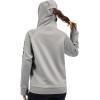 image:imageBASSDASH Womens Fleece Fishing Hoodie with Neck Gaiter Water Resistant Performance Hiking Sweatshirt PulloverLight Heather Grey