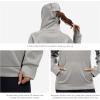image:imageBASSDASH Womens Fleece Fishing Hoodie with Neck Gaiter Water Resistant Performance Hiking Sweatshirt PulloverLight Heather Grey