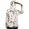 image:imageBASSDASH Womens Fleece Fishing Hoodie with Neck Gaiter Water Resistant Performance Hiking Sweatshirt PulloverSnow Woodland Camo No Logo at Sleeve