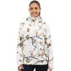 image:imageBASSDASH Womens Fleece Fishing Hoodie with Neck Gaiter Water Resistant Performance Hiking Sweatshirt PulloverSnow Woodland Camo No Logo at Sleeve
