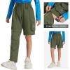 image:imageBASSDASH Youth Convertible Hiking Pants ZipOff Cargo Shorts UPF 50 Water Resistant Quick Dry for Kids Fishing Outdoor FP02YArmy