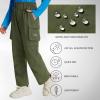 image:imageBASSDASH Youth Convertible Hiking Pants ZipOff Cargo Shorts UPF 50 Water Resistant Quick Dry for Kids Fishing Outdoor FP02YArmy