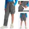 image:imageBASSDASH Youth Convertible Hiking Pants ZipOff Cargo Shorts UPF 50 Water Resistant Quick Dry for Kids Fishing Outdoor FP02YDark Grey