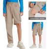 image:imageBASSDASH Youth Convertible Hiking Pants ZipOff Cargo Shorts UPF 50 Water Resistant Quick Dry for Kids Fishing Outdoor FP02YKhaki
