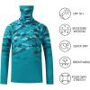 image:imageBASSDASH Youth UPF 50 Hooded Shirts with Mask UV Neck Gaiter Sun Protection Long Sleeve T Shirt for Fishing SwimGreen Fish Gradient