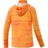 image:imageBASSDASH Youth UPF 50 Hooded Shirts with Mask UV Neck Gaiter Sun Protection Long Sleeve T Shirt for Fishing SwimOrange Ripple Water