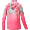 image:imageBASSDASH Youth UPF 50 Hooded Shirts with Mask UV Neck Gaiter Sun Protection Long Sleeve T Shirt for Fishing SwimPink Leaves Gradient