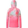 image:imageBASSDASH Youth UPF 50 Hooded Shirts with Mask UV Neck Gaiter Sun Protection Long Sleeve T Shirt for Fishing SwimPink Leaves Gradient