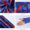 image:imageBASSDASH Youth UPF 50 Hooded Shirts with Mask UV Neck Gaiter Sun Protection Long Sleeve T Shirt for Fishing SwimRed Blue Camo Gradient